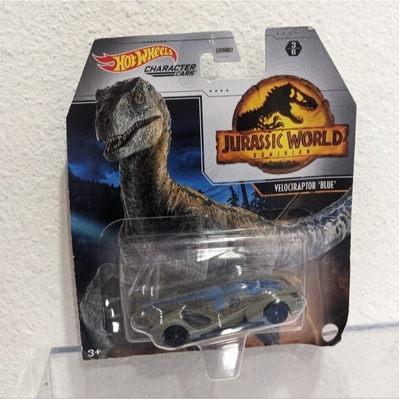 Hot Wheels Jurassic World Dominion Character Cars #3 Velociraptor Blue 2022 - Picture 1 of 12